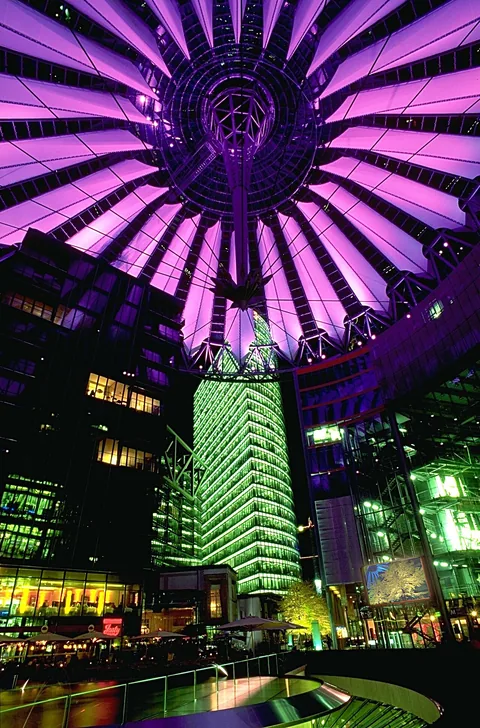 Sony Center at Night, Berlin.