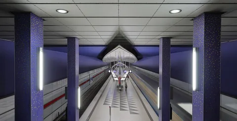Munich subway station Hasenbergl
