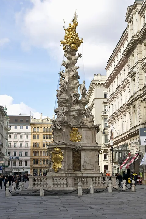 The Plague Column ("Pestsäule") on Graben, in Vienna, Austria.