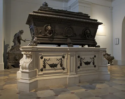 The sarcophagus of emperor Ferdinand I of Austria , Kapuziner Gruft, Vienna, Austria.