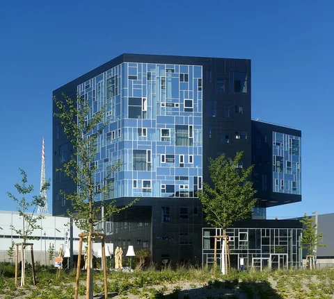 Campus of the Vienna University of Economics and Business , building EA (Executive Academy), planned by NO.MAD Arquitectos (Madrid), Welthandelsplatz 1, 2nd district of Vienna