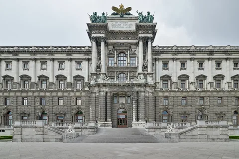 Back side of Neue Burg, part of the Hofberg Palace complex in Vienna