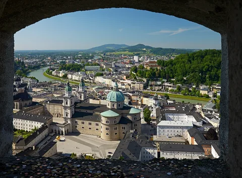 View of Salzburg from Hohensalzburg Castle. Austria